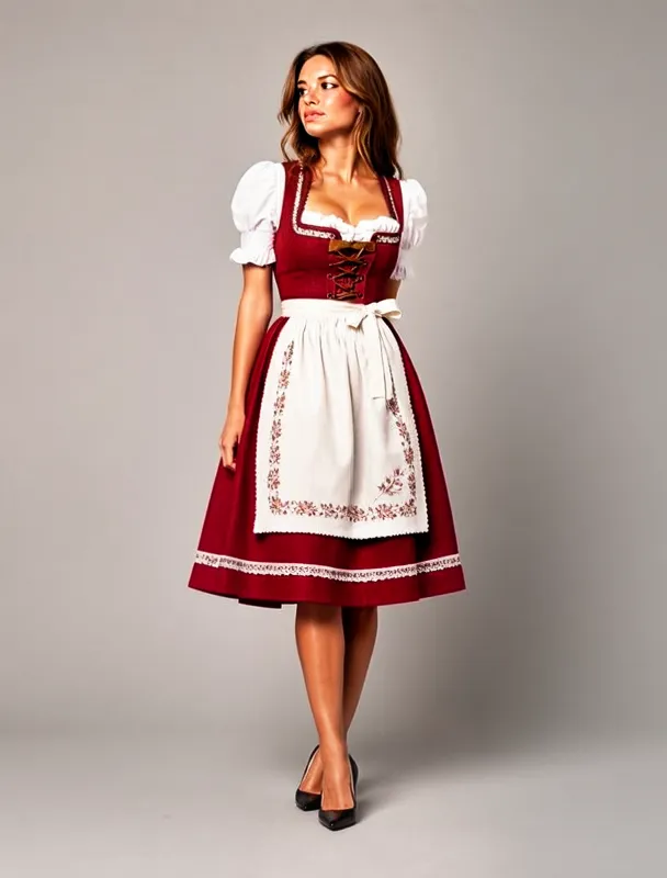 dirndl with apron and puffed blouse by moss image sft
