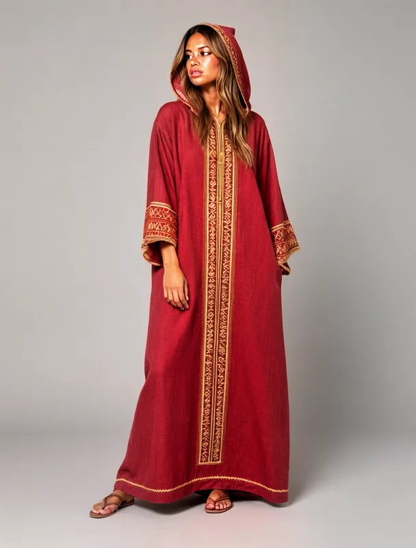 djellaba with pointed hood by moss image sft