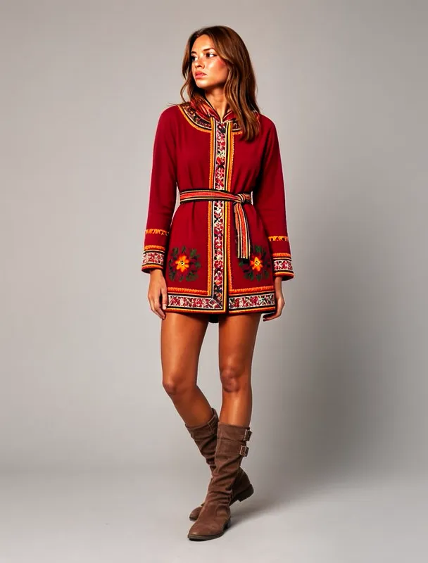 g kti tunic with bright trim by moss image sft