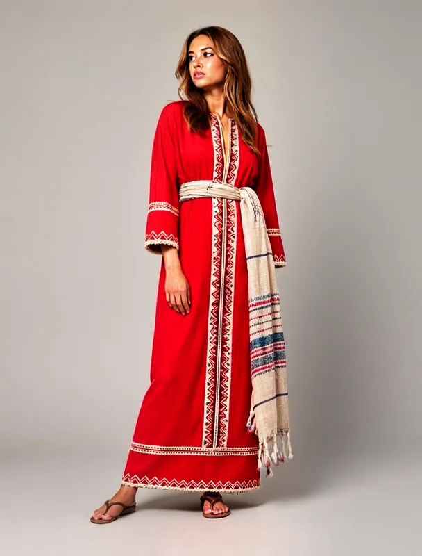 kabyle dress with zigzag trim and fouta by moss image sft