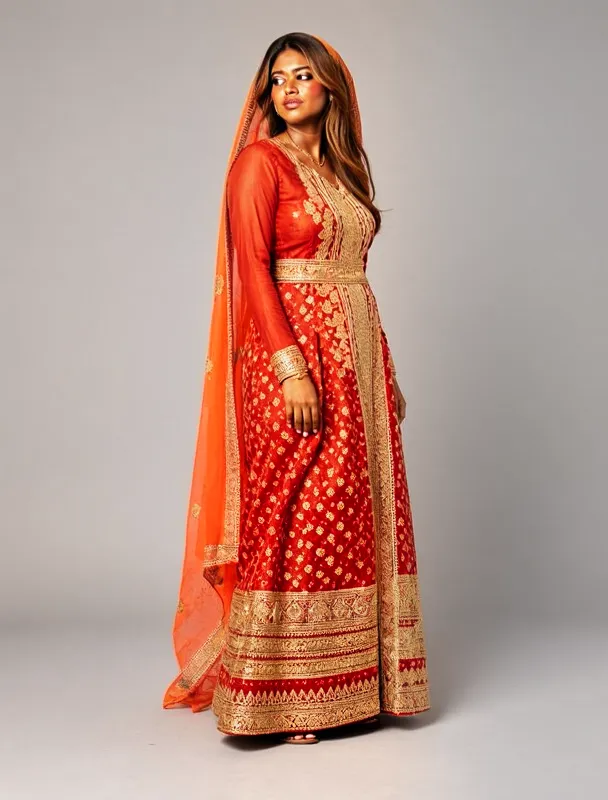 kartuli kaba gown with lechaki veil by moss image sft