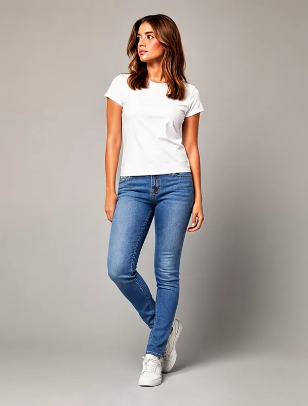 standing relaxed with her weight on one leg by moss image sft