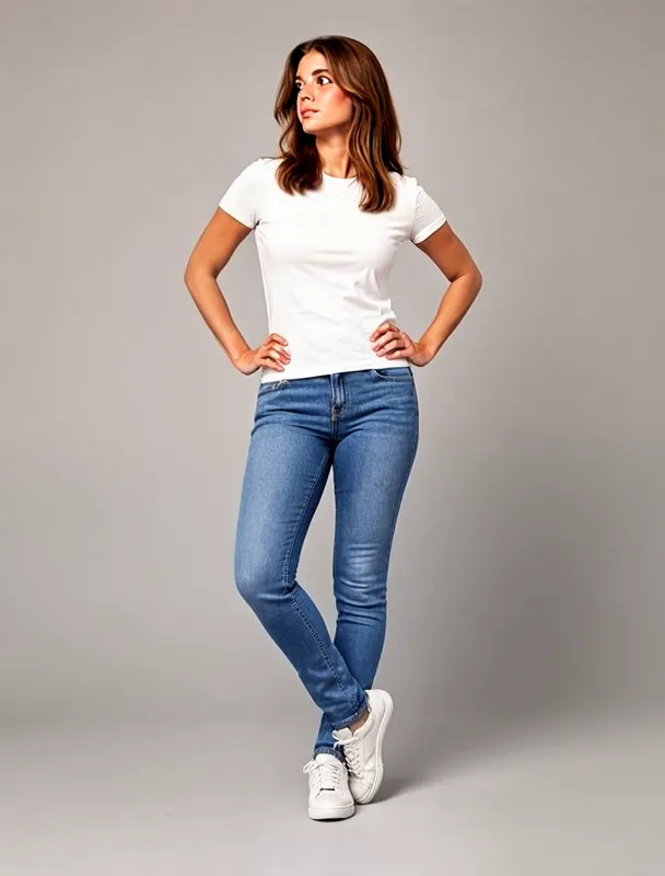 standing with both hands on her hips by moss image sft