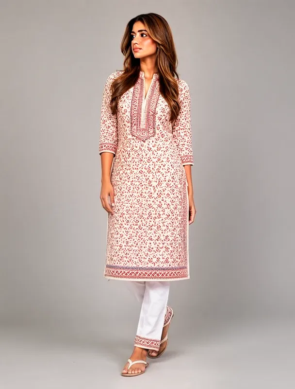 chikankari kurta by moss image sft