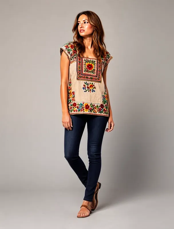 embroidered huipil tunic by moss image sft