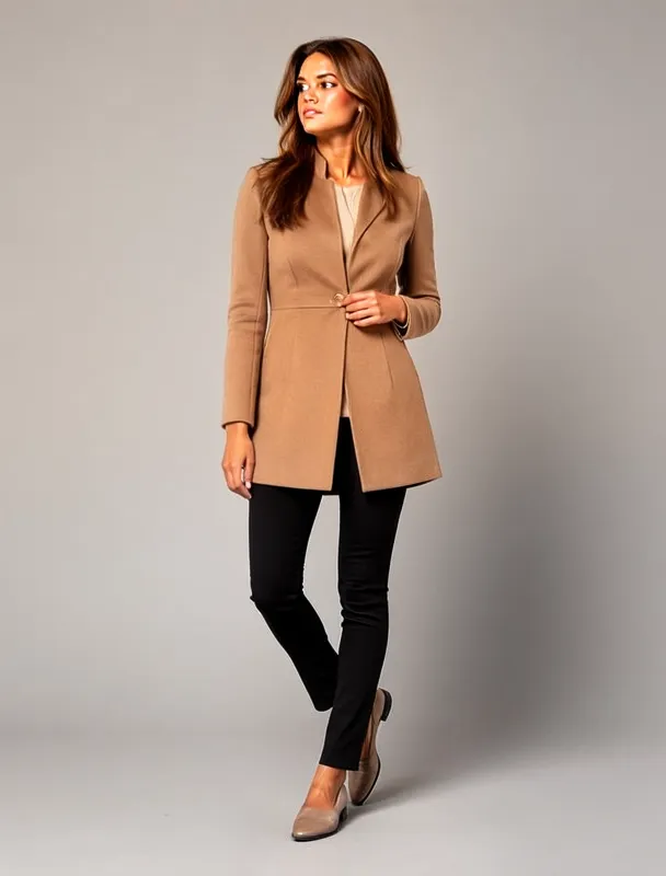 manteau tunic coat with slim trousers by moss image sft